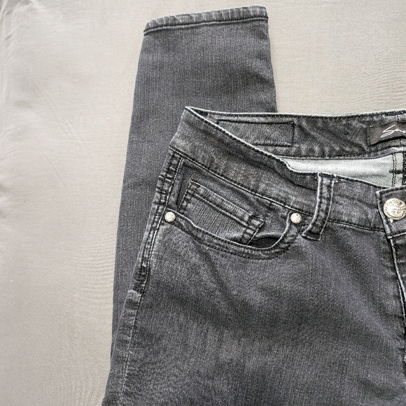 Seven7 womens faded black skinny jean jegging size 12 - Picture 4 of 12